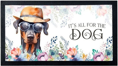 Produktbild von Cadouri Napfunterlage Dobermann aus Polyester mit rutschfester Gummirückseite