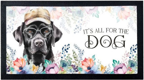 Produktbild von Cadouri Napfunterlage Labrador aus Polyester mit rutschfester Gummirückseite