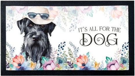 Produktbild von Cadouri Napfunterlage Riesenschnauzer aus Polyester mit rutschfester Gummirückseite