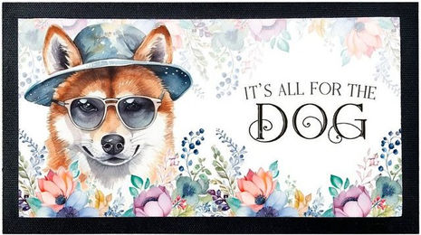 Produktbild von Cadouri Napfunterlage Shiba Inu aus Polyester mit rutschfester Gummirückseite