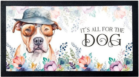 Produktbild von Cadouri Napfunterlage Staffordshire Terrier aus Polyester mit rutschfester Gummirückseite