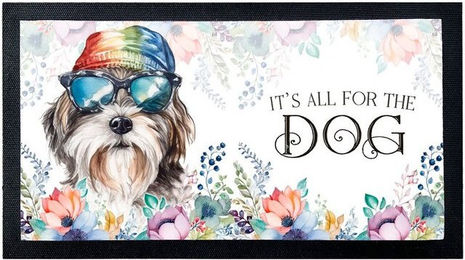 Produktbild von Cadouri Napfunterlage Tibet Terrier aus Polyester mit rutschfester Gummirückseite