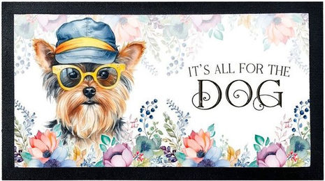 Produktbild von Cadouri Napfunterlage Yorkshire Terrier aus Polyester mit rutschfester Gummirückseite