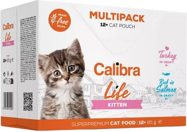 Produktbild von CALIBRA Cat Life Pouch Kitten Multipack in gravy 12x85 g Beutel mit Soße für Kätzchen