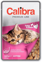 Produktbild von CALIBRA Cat Premium Line Kitten Turkey&amp;Chicken 100 g mit Truthahn und Huhn für Kätzchen