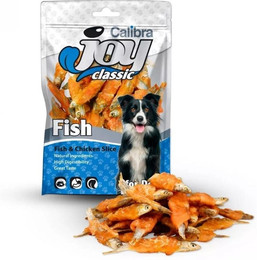 Produktbild von CALIBRA Dog Joy Classic Fish &amp; Chicken Slice 80 g Fisch in Hühnerhaut gewickelt