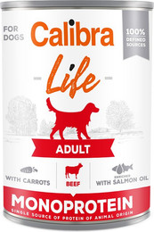 Produktbild von Calibra Dog Life Adult Rind mit Karotten - 12 x 400 g