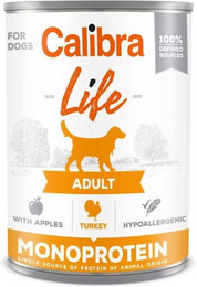 Produktbild von CALIBRA Dog Life Adult Turkey with Apples 400 g mit Truthahn und Apfel