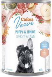 Produktbild von CALIBRA Dog Verve GF Puppy&Junior Turkey&Lamb 400 g getreidefreies Nassfutter mit Pute und Lamm für Welpen und Junghunde