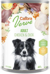Produktbild von CALIBRA Verve GF Adult Chicken &amp; Duck getreidefreies Nassfutter mit Huhn und Ente für Hunde 400g