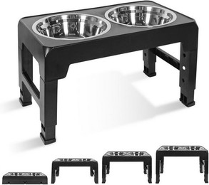 Produktbild von CALIYO Futternapf 4-fach höhenverstellbar mit 2 Edelstahlnäpfen - 2400 ml