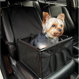 Produktbild von CALIYO Hunde-Autositz Verstärkter Autositz Wasserdicht für kleine mittelgroße Hunde, Faltbar Hundebox Auto mit Netzfenstern Sicherheitsgurten