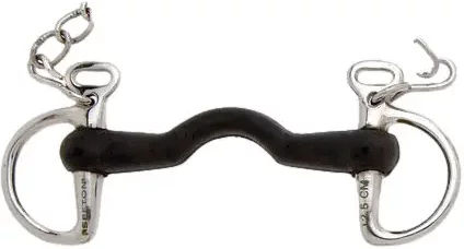 Produktbild von Cambridge Gummibiss mit fester Mundstück ohne Schlitze für Pferde Sefton Kimblewick