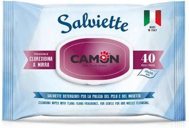 Produktbild von Camon Feuchttücher Fellpflege Hund & Katze 40 Stück - Myrrhe & Chlorhexidin
