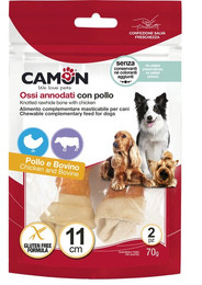 Produktbild von Camon Rinderkauknochen mit Huhn - 2 Stk. á 11 cm