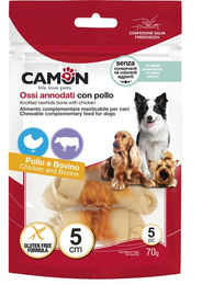 Produktbild von Camon Rinderkauknochen mit Huhn - 5 Stk. á 5 cm