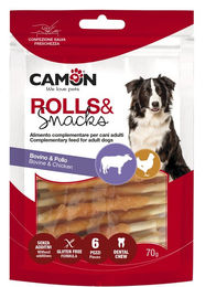 Produktbild von Camon Rinderkaurolle mit Huhn - 6 Stk. á 12 cm