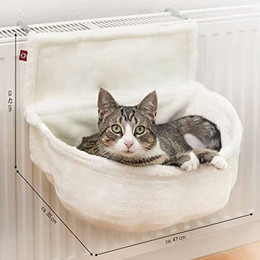 Produktbild von Canadian Cat Company Katzen-Hängematte Kuschelsack für Heizkörper Weiß