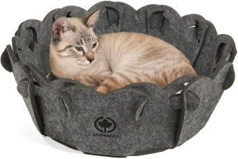 Canadian Cat Company Katzenbett Flower aus Filz mit Wendekissen, grau, Ø 42 cm – Bild 1 von 9