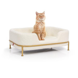 Produktbild von Canadian Cat Company Katzenbett Windsor Teddy weiß-gold