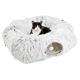 Produktbild von Canadian Cat Company Katzentunnel CUBI eckig mit Liegekissen grau