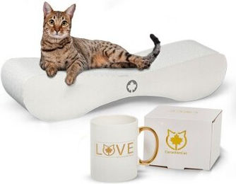 Canadian Cat Company Kratzbrett Kratzbrett Set Satellite 2.0 + Tasse weiß – Bild 1 von 9