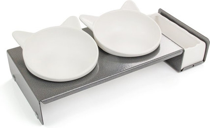 Produktbild von CanadianCat Company Futterbar Cat Diner mit Keramikschalen - 250 ml