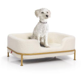 Produktbild von CanadianCat Company Haustierbett Windsor Teddy weiß-Gold