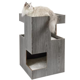 Produktbild von CanadianCat Company Katzenbett Cat Castle Katzenhöhle mit 3 Liegekissen, dunkelgrau