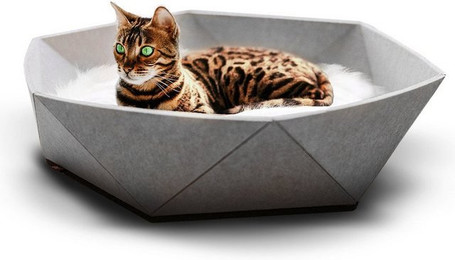 Produktbild von CanadianCat Company Katzenbett Zoey aus Filz hellgrau