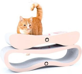 CanadianCat Company Kratzbrett Set Orbit & Satellite 2.0 mit Katzenminze, rosa – Bild 1 von 8