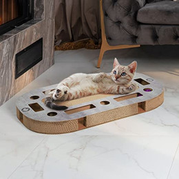 Produktbild von CanadianCat Company PlayPlate Katzenspielplatz mit Kratzpappe in Betonoptik