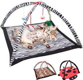 Produktbild von CANPLUS Katzenspielzeug 2in1, interaktives Spielzeug, Katzenspiel, Hebeball, Mauspad, Kissen, Bett, faltbar, leichtes Katzenbett, Katzenbedarf, Heimtierbedarf, Kätzchenspiel