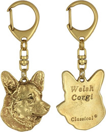 Produktbild von Cardigan Welsh Corgi Schlüsselanhänger vergoldet