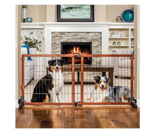 Produktbild von Carlson Design Paw Extra hohes freistehendes Hundegitter, Holzoptik - Höhe 71 cm, Breite 102 - 177 cm