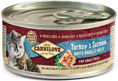 Produktbild von CARNILOVE 100 Gramm Katzennassfutter 12 x 100 Gramm Adult Turkey & Salmon
