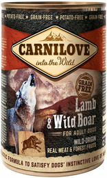 Produktbild von CARNILOVE 400 Gramm Hundenassfutter Sparpaket 12 x 400 Gramm Adult Lamb & Wild Boar