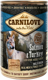 Produktbild von CARNILOVE 400 Gramm Hundenassfutter Sparpaket 12 x 400 Gramm Adult Salmon & Turkey