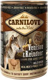 Produktbild von CARNILOVE 400 Gramm Hundenassfutter Sparpaket 12 x 400 Gramm Adult Venison & Reindeer