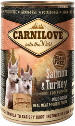 Produktbild von CARNILOVE 400 Gramm Hundenassfutter Sparpaket 12 x 400 Gramm Puppy Salmon & Turkey