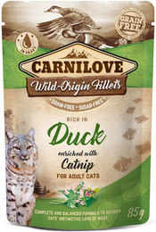 Produktbild von CARNILOVE 85 Gramm Katzennassfutter 24 x 85 Gramm Duck enriched & Catnip