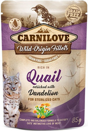 Produktbild von CARNILOVE 85 Gramm Katzennassfutter 24 x 85 Gramm Quail enriched & Dandelion