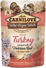 Produktbild von CARNILOVE 85 Gramm Katzennassfutter 24 x 85 Gramm Turkey enriched & Valerian Root