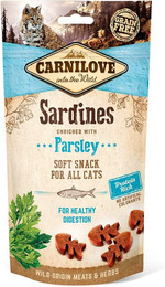Produktbild von Carnilove Cat - Soft Snack - Sardine with Parsley 6x50g