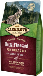 Produktbild von CARNILOVE Hairball Control Duck & Pheasant Katzentrockenfutter Sparpaket 2 x 2 Kilogramm