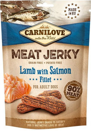 Produktbild von CARNILOVE Jerky Lamb with Salmon fillet 100g Lammfleisch mit Lachsfilet