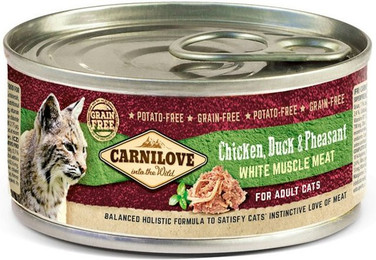 Produktbild von CARNILOVE Katzennassfutter Chicken, Duck & Pheasant - 12 x 100 g
