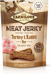 Produktbild von CARNILOVE Meat Jearky 100g Hundesnack 12 x 100 Gramm Turkey & Rabbit
