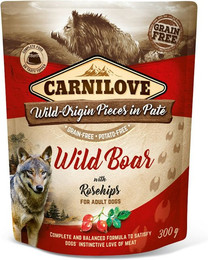 Produktbild von CARNILOVE Pieces in Paté 300 Gramm Hundenassfutter 12 x 300 Gramm Boar with Rosehips