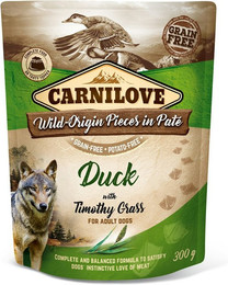 Produktbild von CARNILOVE Pieces in Paté 300 Gramm Hundenassfutter 12 x 300 Gramm Duck with Timothy Grass